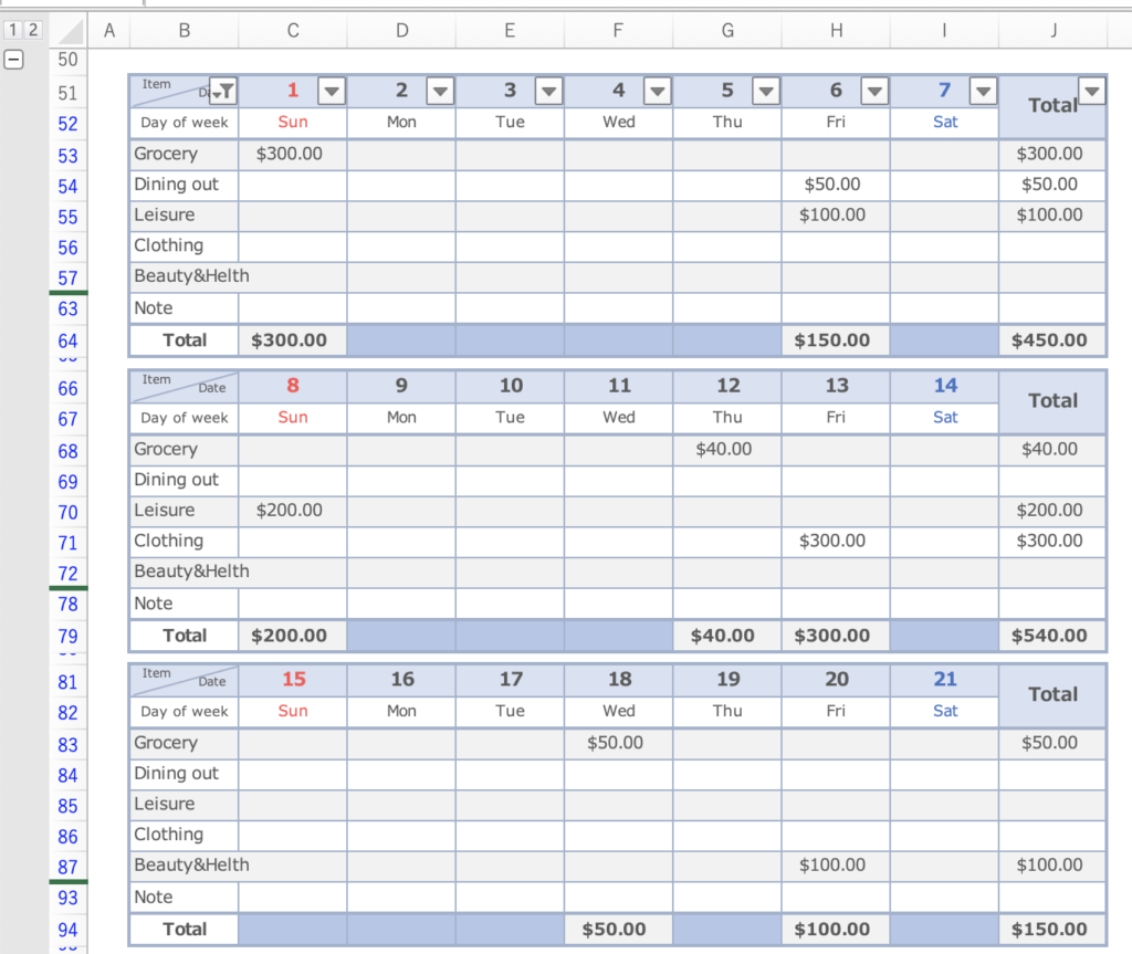 Free digital kakeibo template.  Bookkeeping templates, Cost sheet
