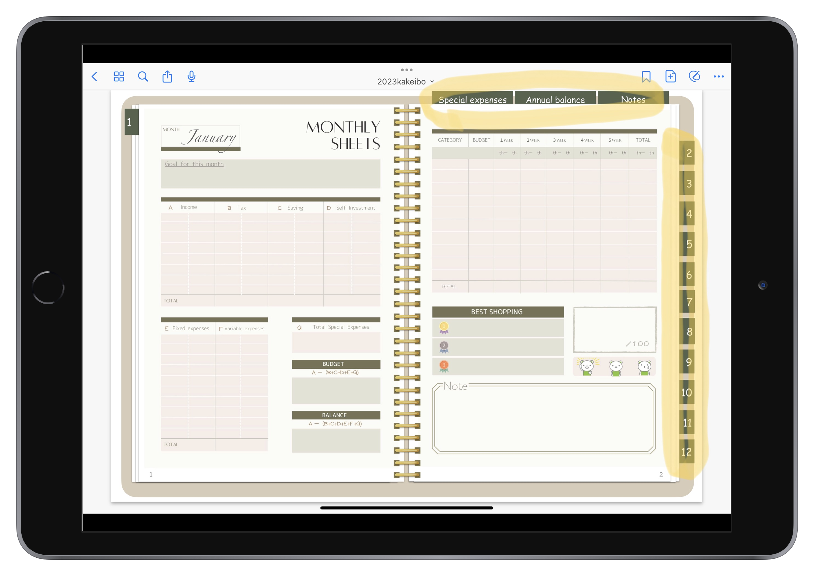 Kakeibo Monthly Budget Planner - KDP Graphic by GraphicTech360