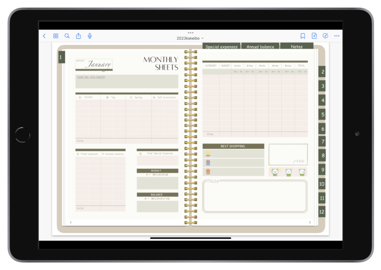 Free digital kakeibo template. - Kakeibo Life