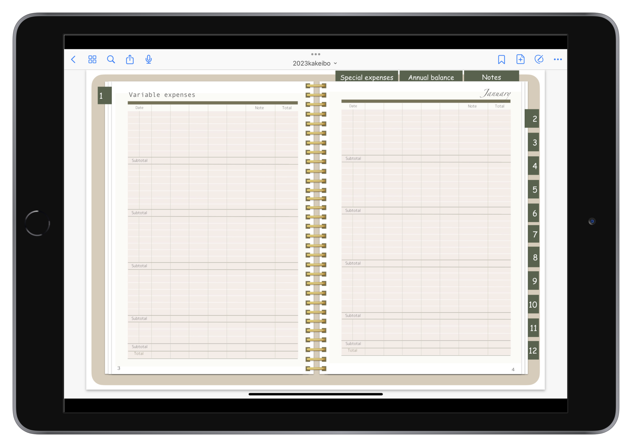 Free digital kakeibo template. - Kakeibo Life