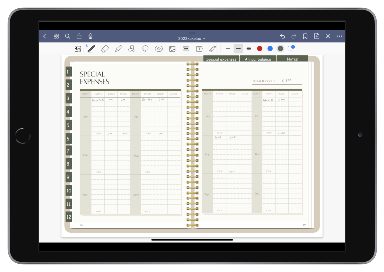 Free digital kakeibo template. - Kakeibo Life