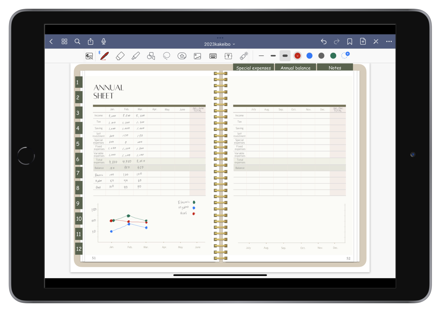 Free digital kakeibo template. - Kakeibo Life