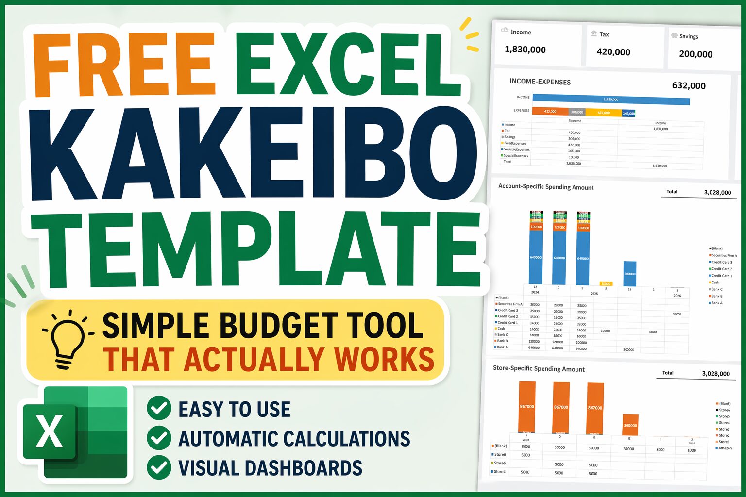 【Free Excel Kakeibo Template】Simple Budget Tool That Actually Works ...