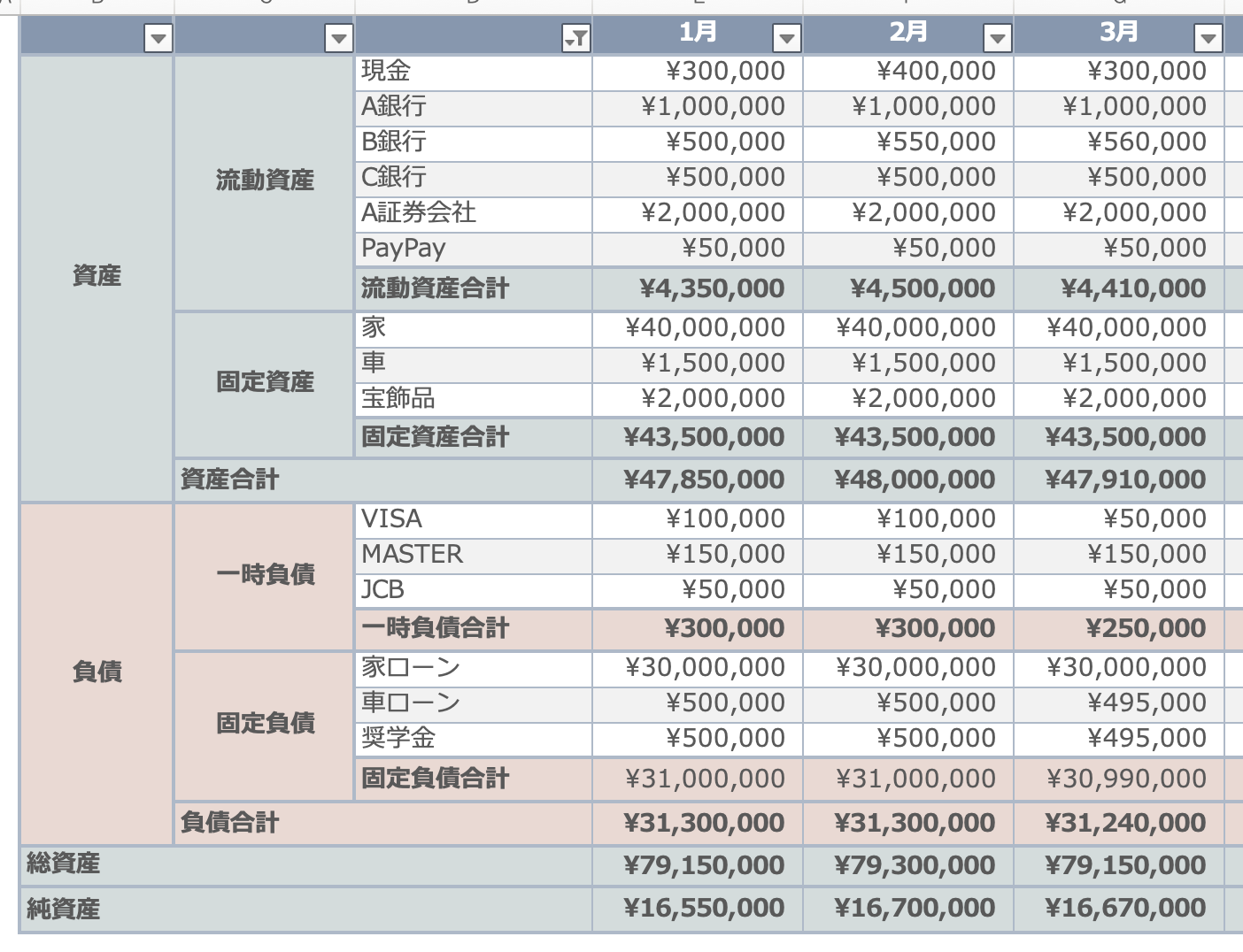 資産管理におすすめ!!毎月の資産が把握できるエクセルテンプレート（無料ダウンロード） - ari-mamaの家計簿